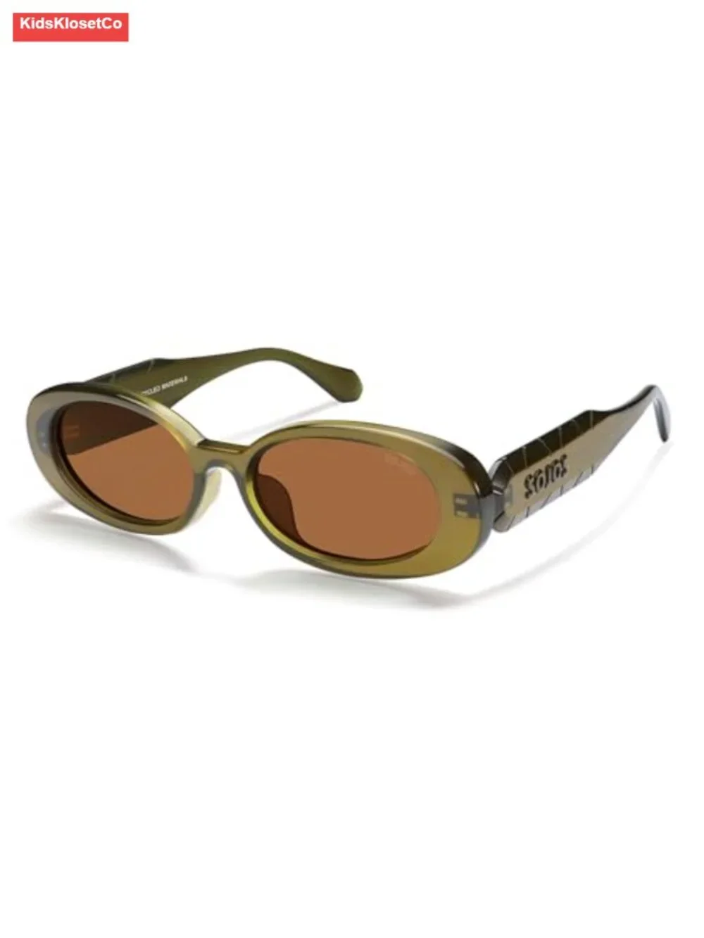 Kids Polarized Sunglasses Recycled Plastic Frame UV Protection Oval Retro